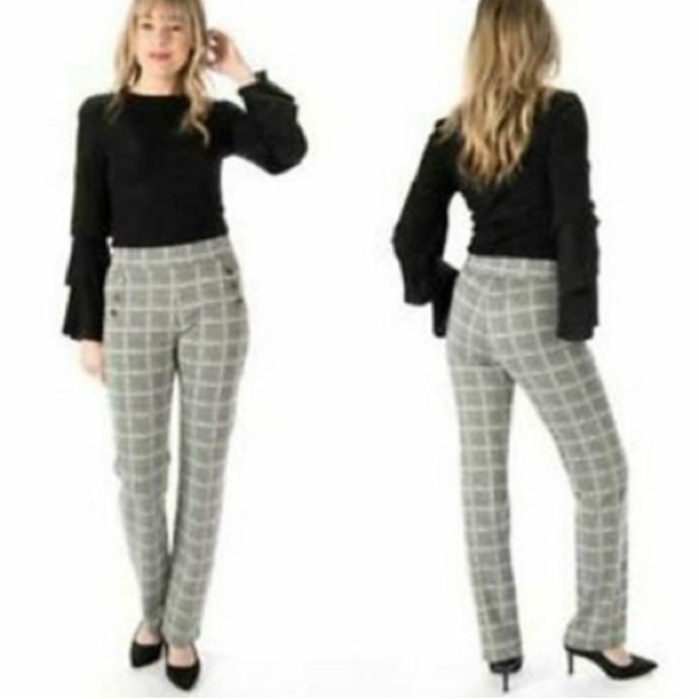 Beta brand plaid yoga work pants size small long office career work wear